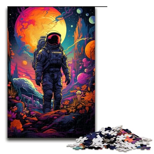 Puzzle für Erwachsene 1000 Teile farbenfrohe Psychedelia für Weltraum Astronauten Puzzle Lernspiele für Zuhause DIY Spielzeug tolles Geschenk für Spiele 75 x 50 cm von zouxangzz