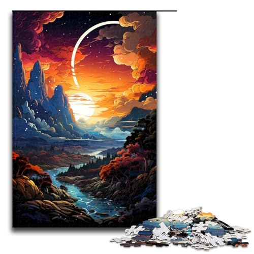 Puzzle für Erwachsene 1000 Teile farbenfrohe Psychedelia in Korcula unmögliches Puzzle Familienspiel Stressabbau schwierige Herausforderung 75 x 50 cm von zouxangzz