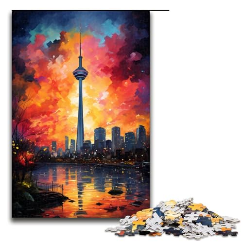 Puzzle für Erwachsene 1000 Teile farbenfrohe Psychedelia in Rotterdam Geburtstagsgeschenk Geschenke für Teenager ab 12 Jahren 75 x 50 cm von zouxangzz