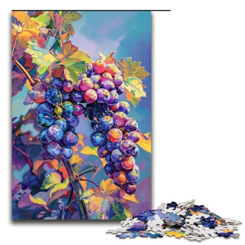 Puzzle für Erwachsene 1000 Teile farbenfrohe Psychedelia mit Oregon Trauben Puzzle Lernspiele für Zuhause DIY Spielzeug tolles Geschenk für Spiele 75 x 50 cm von zouxangzz