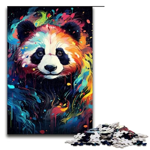 Puzzle für Erwachsene 1000 Teile farbenfrohe Psychedelia of Galaxy Panda Puzzlespiele Spielzeug Geschenk geeignet als Schreibtischdekoration 75 x 50 cm von zouxangzz