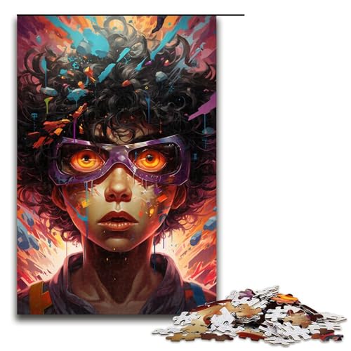 Puzzle für Erwachsene 1000 Teile farbenfrohe Psychedelia of Neon Heroes Puzzlespiel lustiges Spielzeug 75 x 50 cm von zouxangzz
