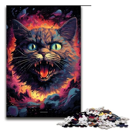 Puzzle für Erwachsene 1000 Teile farbenfrohe Psychedelia of Space Cats Familien Holzpuzzle Lernspiel Herausforderungsspielzeug 75 x 50 cm Puzzle für Erwachsene 1000 Teile farbenfrohe Psychedelia of Space Cats Familien Holzpuzzle Lernspiel Herausforderungsspielzeug 75 x 50 cm von zouxangzz