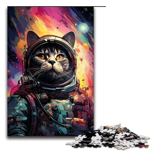 Puzzle für Erwachsene 1000 Teile farbenfrohe Psychedelia of Space Cats Puzzle Lernspiele für Zuhause DIY Spielzeug tolles Geschenk für Spiele 75 x 50 cm von zouxangzz