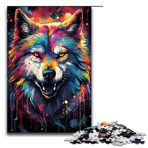 Puzzle für Erwachsene 1000 Teile farbenfrohe Psychedelia of Spirit Wolf Puzzle für Erwachsene Holzpuzzle Familienspiele Weihnachts und Geburtstagsgeschenke 75 x 50 cm Puzzle für Erwachsene 1000 Teile farbenfrohe Psychedelia of Spirit Wolf Puzzle für Erwachsene Holzpuzzle Familienspiele Weihnachts und Geburtstagsgeschenke 75 x 50 cm von zouxangzz