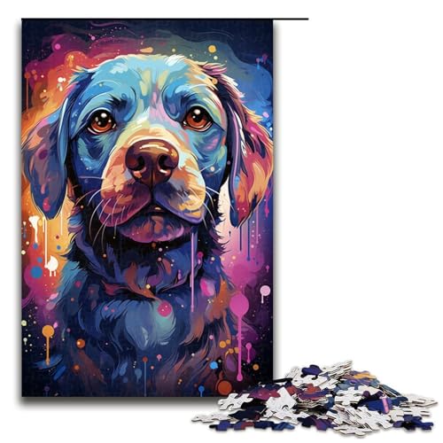 Puzzle für Erwachsene 1000 Teile farbenfrohe Psychedelia von Pampered Puppies Puzzlespiele Spielzeug Geschenk geeignet als Schreibtischdekoration 75 x 50 cm von zouxangzz