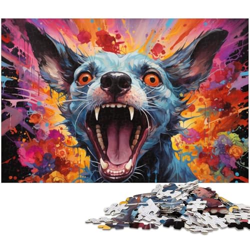 Puzzle für Erwachsene 1000 Teile farbenfrohe Sphynx Katzenzeichnung psychedelisches Puzzle für Erwachsene Holzpuzzle Heimdekoration 1000 Teile (75 x 50 cm) von zouxangzz