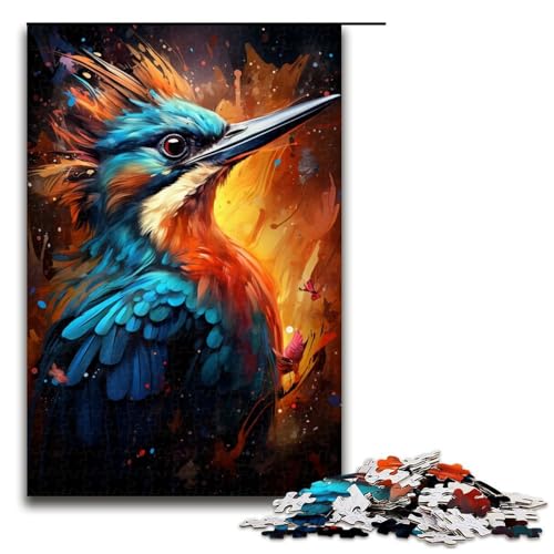 Puzzle für Erwachsene 1000 Teile farbenfrohe Zeichnung eines Spechts Puzzlespiele Spielzeug Geschenk geeignet als Schreibtischdekoration 75 x 50 cm von zouxangzz