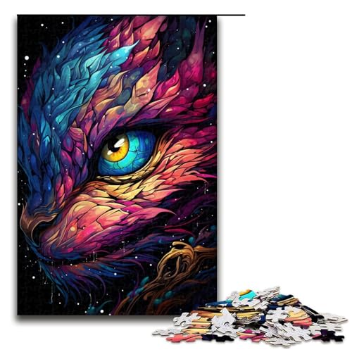 Puzzle für Erwachsene 1000 Teile farbenfrohe psychedelische Drachenaugen Puzzlespiele Spielzeug Geschenk geeignet für die Schreibtischdekoration 75 x 50 cm von zouxangzz