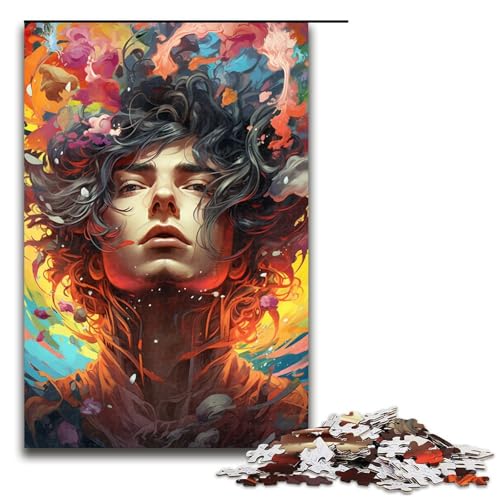 Puzzle für Erwachsene 1000 Teile farbenfrohe psychedelische Fantasie Puzzles Spiele Spielzeug Geschenk geeignet für die Schreibtischdekoration 75 x 50 cm von zouxangzz