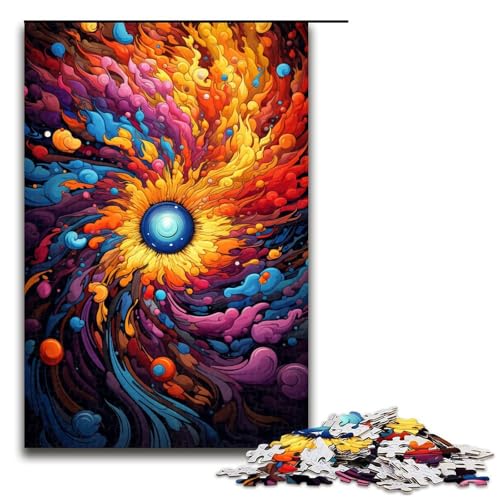 Puzzle für Erwachsene 1000 Teile farbenfrohe psychedelische Kunst Heimdekoration Puzzle Spielzeug Geschenk für die ganze Familie 75 x 50 cm von zouxangzz