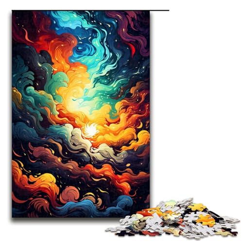 Puzzle für Erwachsene 1000 Teile farbenfrohe psychedelische Kunst Puzzlespiele Spielzeug Geschenk geeignet als Schreibtischdekoration 75 x 50 cm von zouxangzz