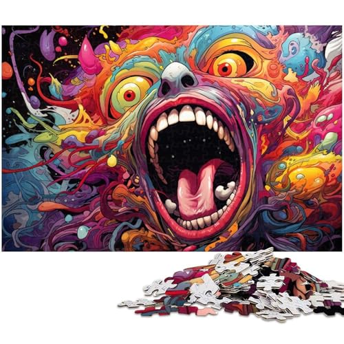 Puzzle für Erwachsene 1000 Teile farbenfrohe psychedelische Kunstmonster präzise geschnittenes Puzzle ganze Familie 1000 Teile (75 x 50 cm) von zouxangzz