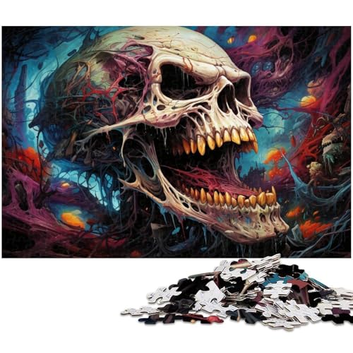 Puzzle für Erwachsene 1000 Teile farbenfrohe psychedelische Kunstpuzzles für Papierpuzzles pädagogisches Spielzeug zum Stressabbau 1000 Teile (38 x 26 cm) von zouxangzz