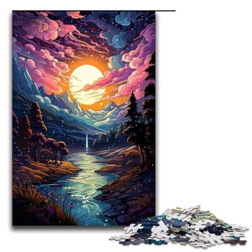 Puzzle für Erwachsene 1000 Teile farbenfrohe psychedelische Schönheitslandschaft Familien Holzpuzzle Lernspiel Herausforderungsspielzeug 75 x 50 cm Puzzle für Erwachsene 1000 Teile farbenfrohe psychedelische Schönheitslandschaft Familien Holzpuzzle Lernspiel Herausforderungsspielzeug 75 x 50 cm von zouxangzz