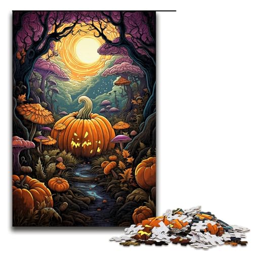 Puzzle für Erwachsene 1000 Teile farbenfrohe psychedelische Zeichnung eines Kürbisses Geburtstagsgeschenk Geschenke für Teenager ab 14 Jahren 75 x 50 cm von zouxangzz