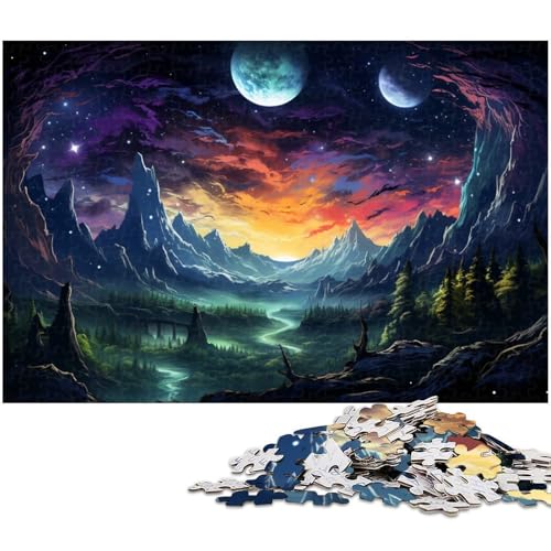 Puzzle für Erwachsene 1000 Teile farbenfrohe schöne Landschaftspuzzles für Holzpuzzles pädagogisches Spielzeug zum Stressabbau 1000 Teile (75 x 50 cm) von zouxangzz