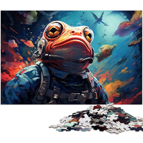 Puzzle für Erwachsene 1000 Teile farbenfroher Kunstfrosch Heimdekoration Puzzle 1000 Teile (75 x 50 cm) von zouxangzz