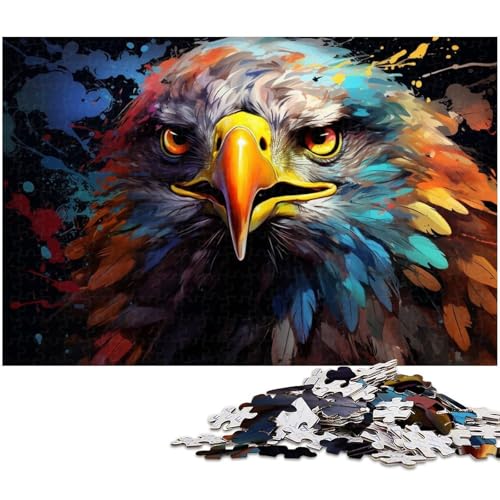 Puzzle für Erwachsene 1000 Teile farbenfrohes Adler Kunst Puzzle Spielzeug einzigartige Heimdekoration und Geschenke geeignet für Jugendliche ab 14 Jahren 1000 Teile (38 x 26 cm) von zouxangzz