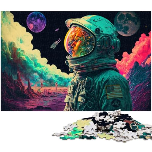 Puzzle für Erwachsene 1000 Teile farbenfrohes Astronauten Puzzle EIN Kunstwerk für Teenager ab 14 Jahren (Größe 75 x 50 cm) von zouxangzz