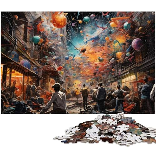 Puzzle für Erwachsene 1000 Teile farbenfrohes Bezauberndes Straßenpuzzle EIN Kunstwerk für Teenager ab 14 Jahren 1000 Teile (38 x 26 cm) von zouxangzz