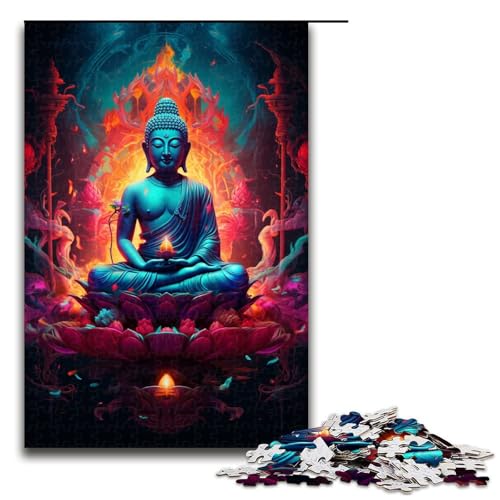 Puzzle für Erwachsene 1000 Teile farbenfrohes Buddha Statuen Muster zum Zusammenbauen hilft dem Gehirn süchtig machendes Spielzeug zur Förderung der Geduld 75 x 50 cm von zouxangzz