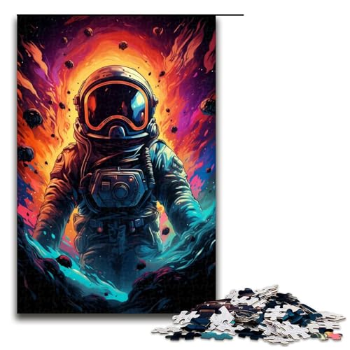 Puzzle für Erwachsene 1000 Teile farbenfrohes Fantasie Puzzle mit hübschem Astronautenmotiv Lernspiele für Zuhause DIY Spielzeug tolles Geschenk für Spiele 75 x 50 cm von zouxangzz