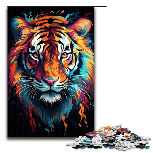 Puzzle für Erwachsene 1000 Teile farbenfrohes Fantasie Tiger Holzpuzzle für Kinder Lernspiel 75 x 50 cm Puzzle für Erwachsene 1000 Teile farbenfrohes Fantasie Tiger Holzpuzzle für Kinder Lernspiel 75 x 50 cm von zouxangzz