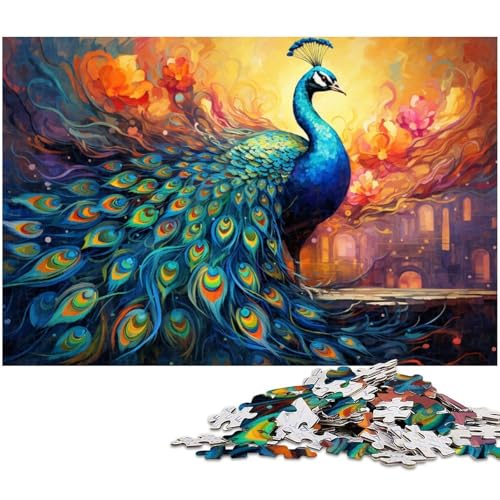 Puzzle für Erwachsene 1000 Teile farbenfrohes Fantasy Pfauen Kunst Puzzle für Erwachsene Holzpuzzle tolle Geschenke zu Weihnachten 1000 Teile (75 x 50 cm) von zouxangzz
