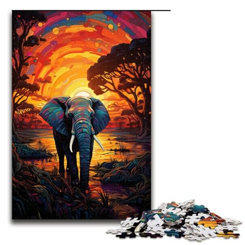 Puzzle für Erwachsene 1000 Teile farbenfrohes Fantasy Sonnenuntergangs Fluss Puzzle Lernspiele für Zuhause DIY Spielzeug tolles Geschenk für Spiele 75 x 50 cm von zouxangzz