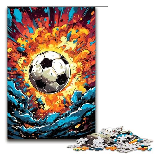 Puzzle für Erwachsene 1000 Teile farbenfrohes Fußball Zeichnungspuzzle Spiele Spielzeug Geschenk geeignet für die Schreibtischdekoration 75 x 50 cm von zouxangzz