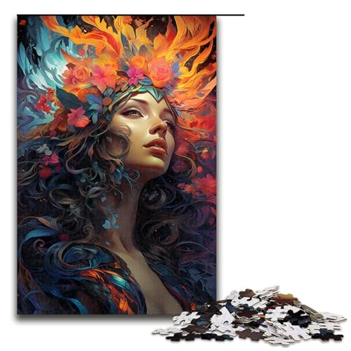 Puzzle für Erwachsene 1000 Teile farbenfrohes Gemälde Einer Göttin Puzzlespiele Spielzeug Geschenk geeignet als Schreibtischdekoration 75 x 50 cm von zouxangzz
