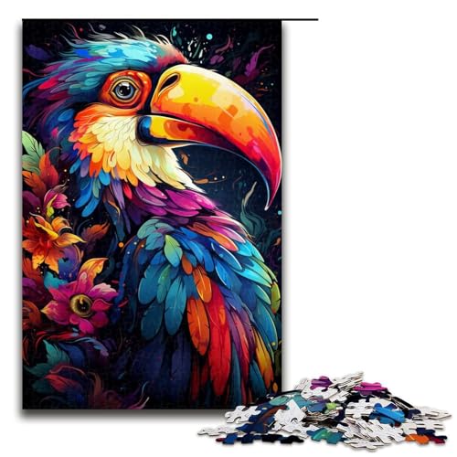 Puzzle für Erwachsene 1000 Teile farbenfrohes Gemälde Tukan Heimdekoration Puzzle Spielzeug Geschenk für die ganze Familie 75 x 50 cm von zouxangzz