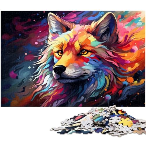Puzzle für Erwachsene 1000 Teile farbenfrohes Kunst Fuchs Papierpuzzle – Lernspielzeug für die ganze Familie 1000 Teile (38 x 26 cm) von zouxangzz