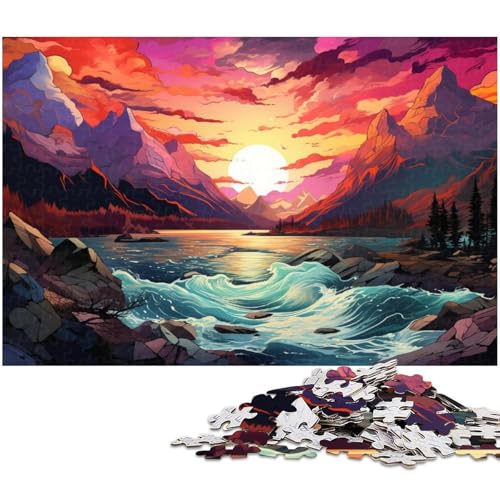 Puzzle für Erwachsene 1000 Teile farbenfrohes Kunst Landschaftsgemälde Puzzle für Erwachsene Holzspiele für die ganze Familie Weihnachts und Geburtstagsgeschenke 1000 Teile (75 x 50 cm) von zouxangzz