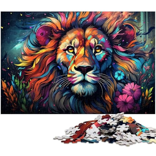 Puzzle für Erwachsene 1000 Teile farbenfrohes Löwengemälde EIN Kunstwerk für Jugendliche ab 14 Jahren 1000 Teile (75 x 50 cm) von zouxangzz