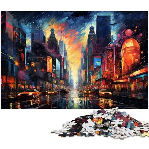 Puzzle für Erwachsene 1000 Teile farbenfrohes Neon Puzzle New York City präzise geschnitten tolles Geschenk 1000 Teile (75 x 50 cm) von zouxangzz