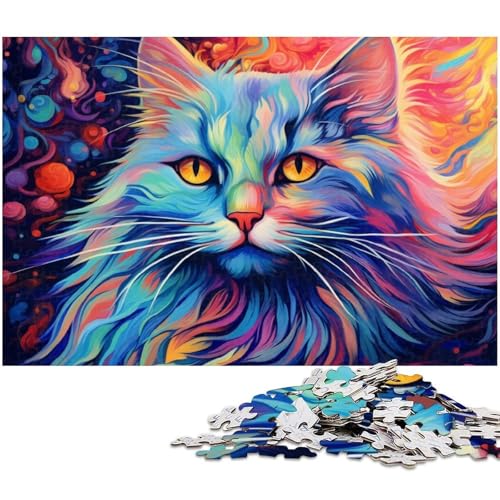 Puzzle für Erwachsene 1000 Teile farbenfrohes Perserkatzen Puzzle mit Präzisionsschnitt ganze Familie 1000 Teile (38 x 26 cm) von zouxangzz