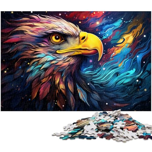 Puzzle für Erwachsene 1000 Teile farbenfrohes Tieradler Puzzle für Erwachsene Holzpuzzle Heimdekoration 1000 Teile (75 x 50 cm) von zouxangzz