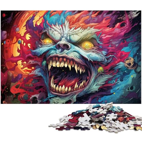 Puzzle für Erwachsene 1000 Teile farbenfrohes böses Monster präzise geschnittenes Puzzle gutes Geschenk 1000 Teile (75 x 50 cm) von zouxangzz