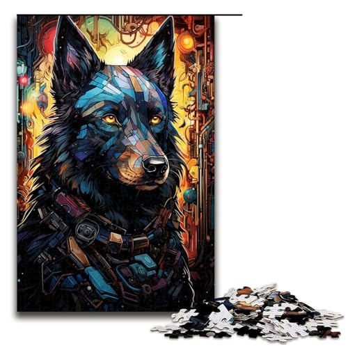 Puzzle für Erwachsene 1000 Teile farbenfrohes mechanisches Hunde Puzzle Lernspiele für Zuhause DIY Spielzeug tolles Geschenk für Spiele 75 x 50 cm von zouxangzz