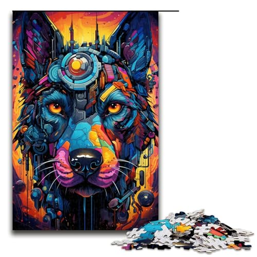 Puzzle für Erwachsene 1000 Teile farbenfrohes mechanisches Hunde Puzzle Lernspiele für Zuhause DIY Spielzeug tolles Geschenk für Spiele 75 x 50 cm von zouxangzz