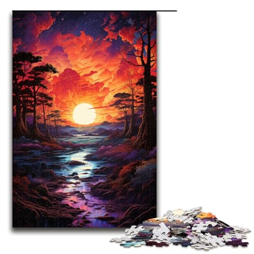 Puzzle für Erwachsene 1000 Teile farbenfrohes psychedelisches Abenddämmerungs und Sonnenuntergangs Holzpuzzle für Kinder Lernspiel 75 x 50 cm Puzzle für Erwachsene 1000 Teile farbenfrohes psychedelisches Abenddämmerungs und Sonnenuntergangs Holzpuzzle für Kinder Lernspiel 75 x 50 cm von zouxangzz