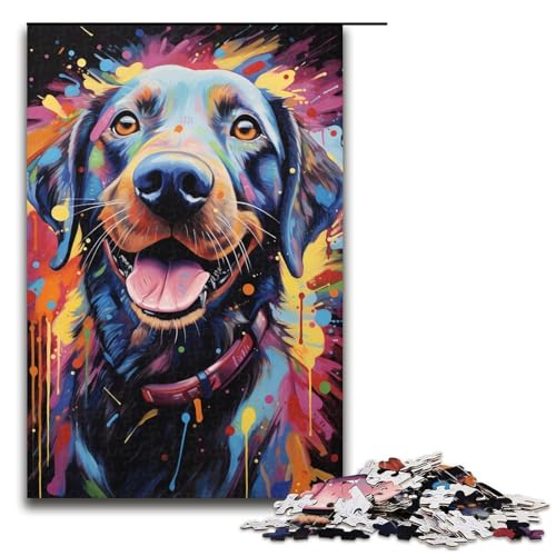 Puzzle für Erwachsene 1000 Teile farbenfrohes psychedelisches Dackel Puzzle Spiele Spielzeug Geschenk geeignet für die Schreibtischdekoration 75 x 50 cm von zouxangzz