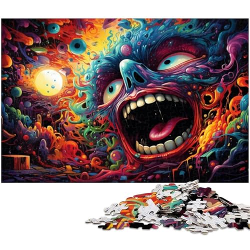 Puzzle für Erwachsene 1000 Teile farbenfrohes psychedelisches Dämonen Puzzle EIN Kunstwerk für Teenager ab 14 Jahren 1000 Teile (38 x 26 cm) von zouxangzz