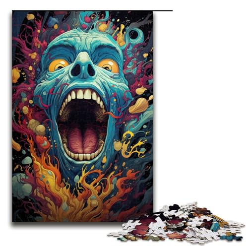 Puzzle für Erwachsene 1000 Teile farbenfrohes psychedelisches Dämonen Puzzle Lernspiele für Zuhause DIY Spielzeug tolles Geschenk für Spiele 75 x 50 cm von zouxangzz