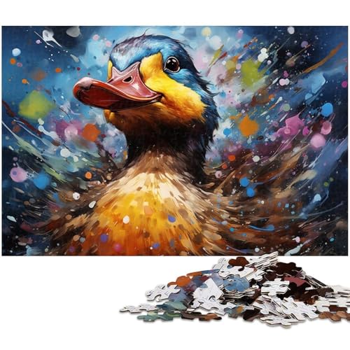 Puzzle für Erwachsene 1000 Teile farbenfrohes psychedelisches Ententier präzise geschnittenes Puzzle gutes Geschenk 1000 Teile (75 x 50 cm) von zouxangzz