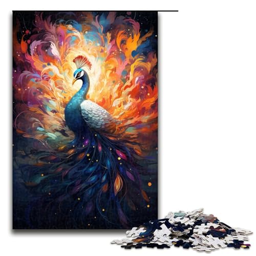 Puzzle für Erwachsene 1000 Teile farbenfrohes psychedelisches Fantasie Pfauen Puzzle Holzpuzzle Lernspiel Herausforderungsspielzeug 75 x 50 cm Puzzle für Erwachsene 1000 Teile farbenfrohes psychedelisches Fantasie Pfauen Puzzle Holzpuzzle Lernspiel Herausforderungsspielzeug 75 x 50 cm von zouxangzz
