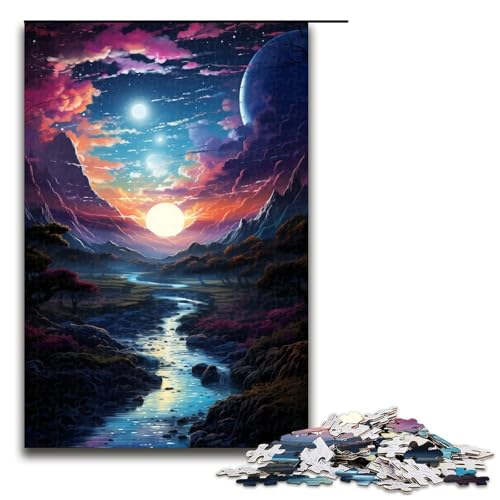 Puzzle für Erwachsene 1000 Teile farbenfrohes psychedelisches Fantasy Anime Landschaftspuzzle Lernspiele für Zuhause DIY Spielzeug tolles Geschenk für Spiele 75 x 50 cm von zouxangzz