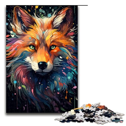 Puzzle für Erwachsene 1000 Teile farbenfrohes psychedelisches Fantasy Fuchs Puzzle Lernspiele für Zuhause DIY Spielzeug tolles Geschenk für Spiele 75 x 50 cm von zouxangzz